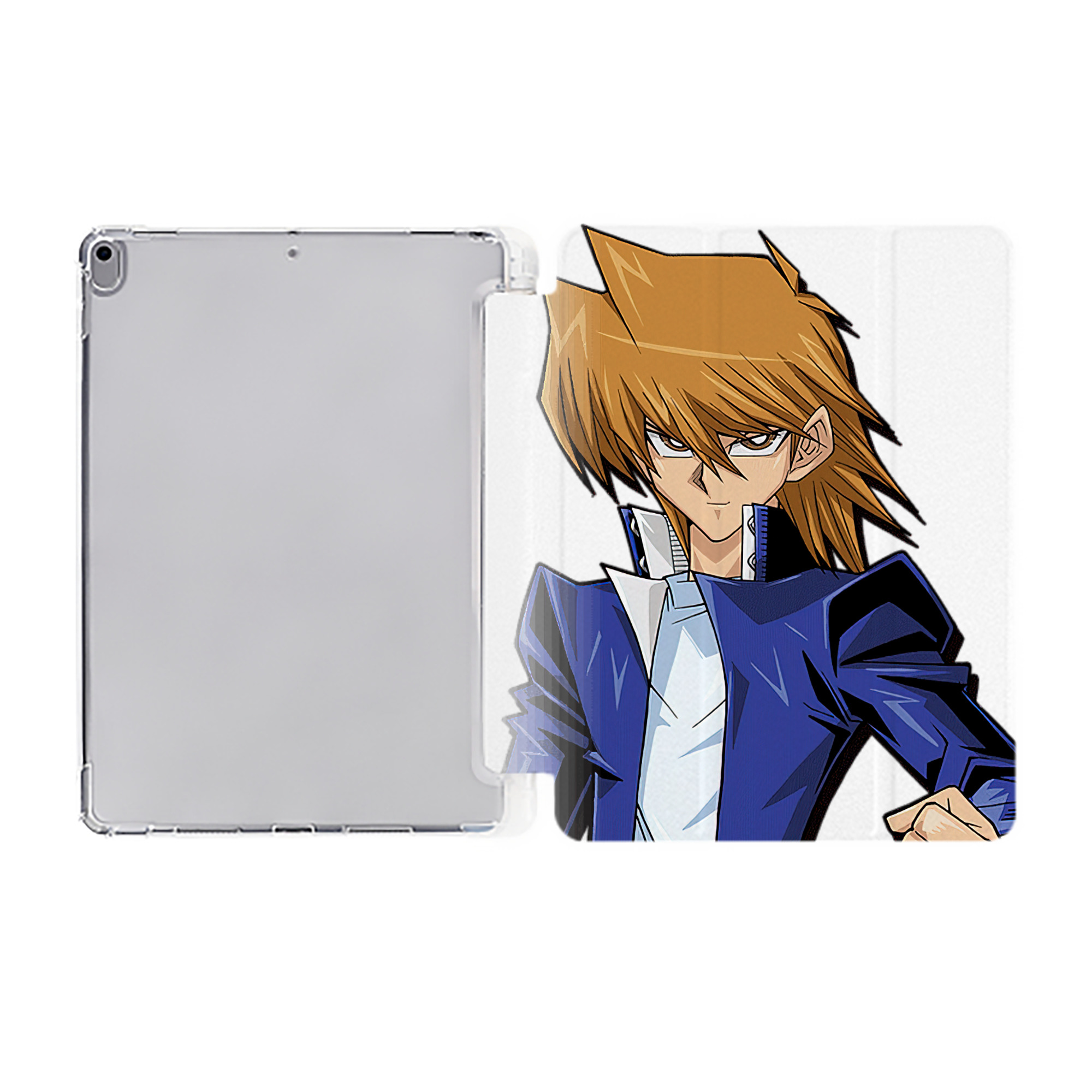 （画像用） 遊☆戯☆王 Yu-Gi-Oh! IPad ケース ペン収納付き 三つ折りスタンド PUレザー×シリコン 対応機種9.5/10.5/10.9インチ